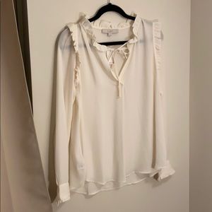 Cream Ruffle Blouse